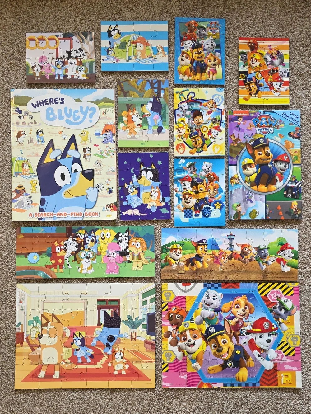 Bluey and PAW Patrol Kids Puzzle Bundle